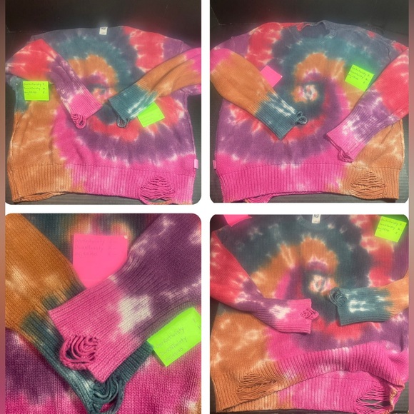 BEAUTIFUL NSF ANABELLE CREWNECK TIE DYE DISTRESSED OVERSIZED SWEATER MED $398! - Picture 14 of 16